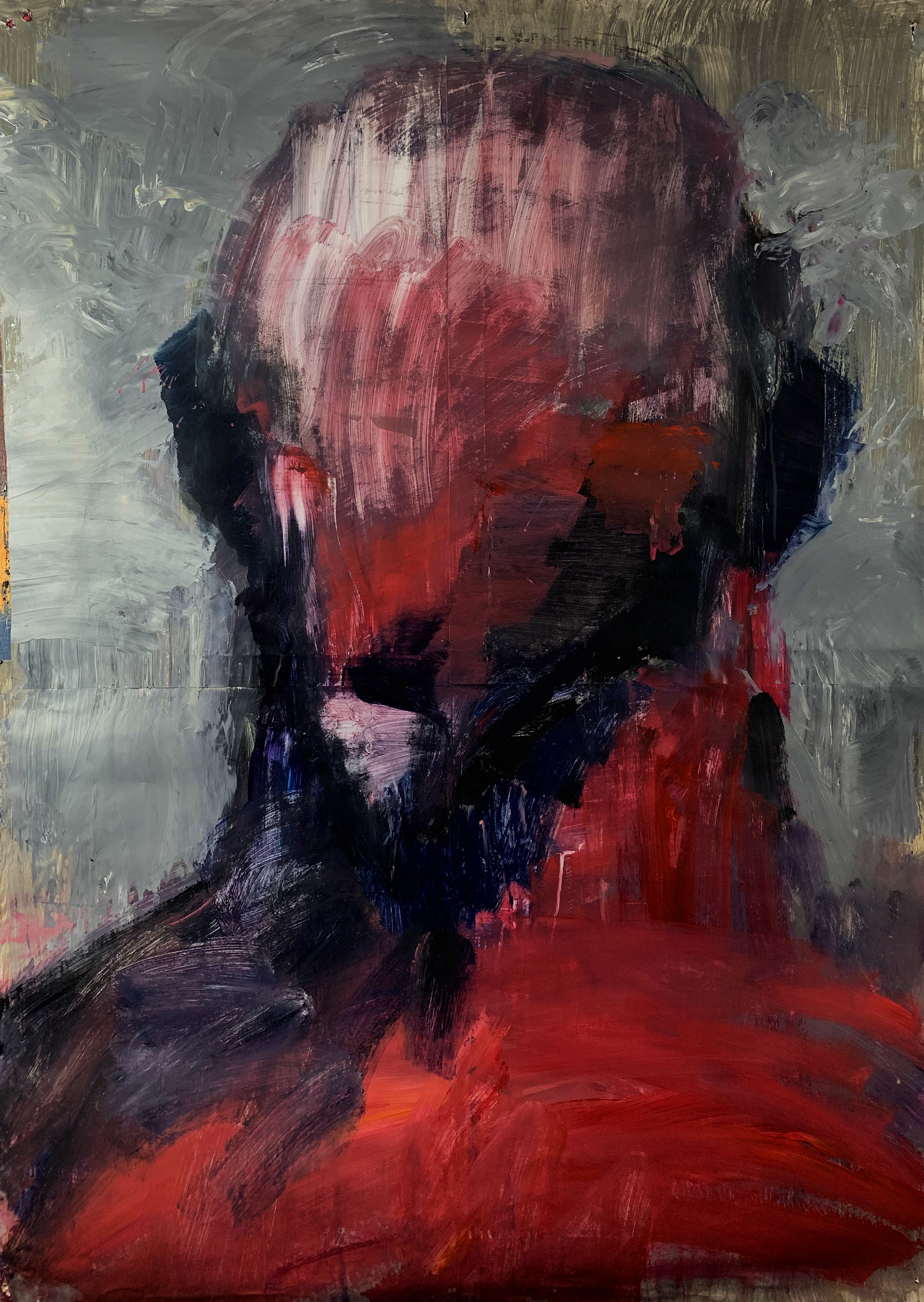 Dog, 200x140 cm, acrylic on glued paper